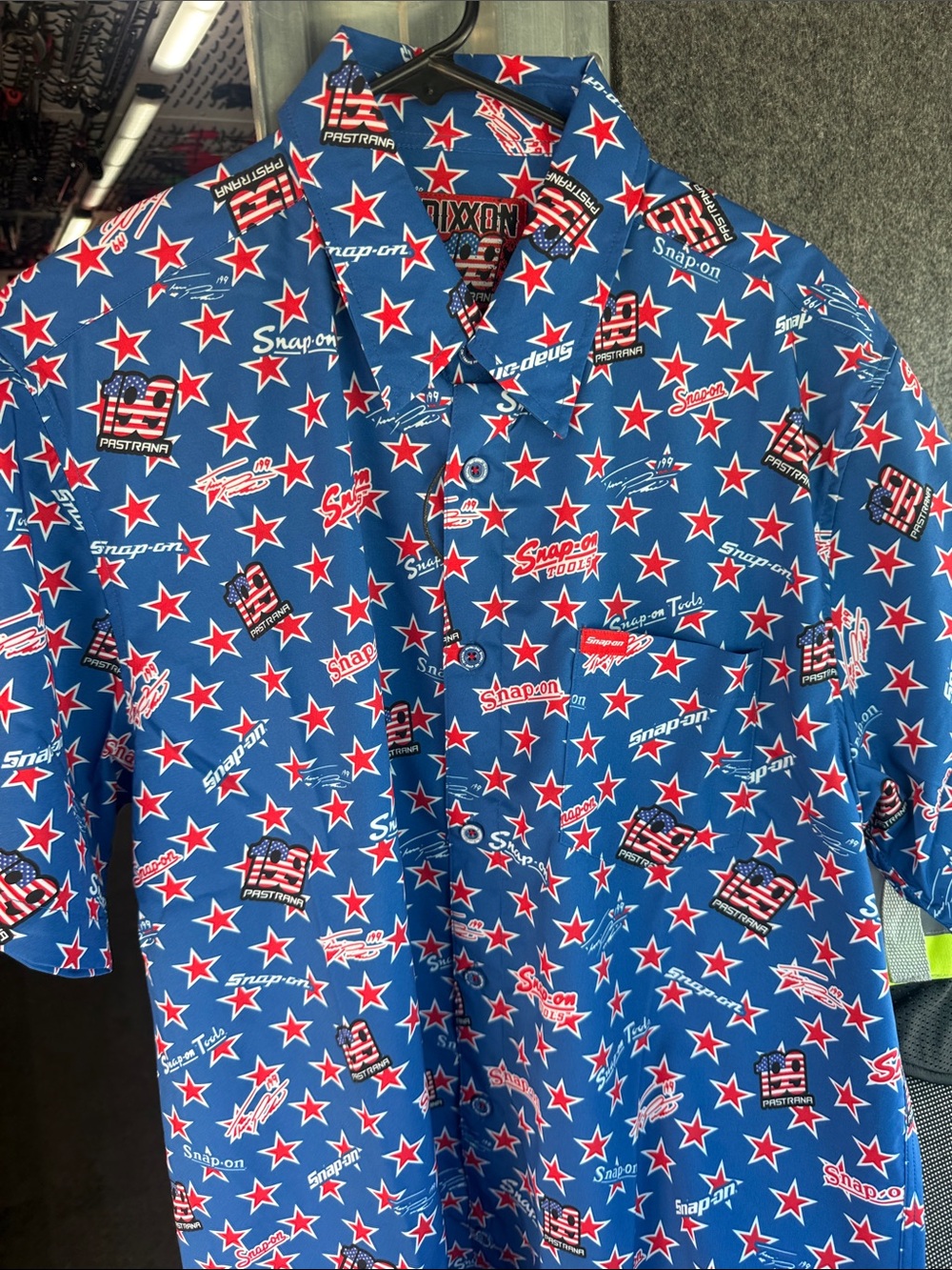 Snap Men’s Red, White & Blue Star Print Button-Down Shirt